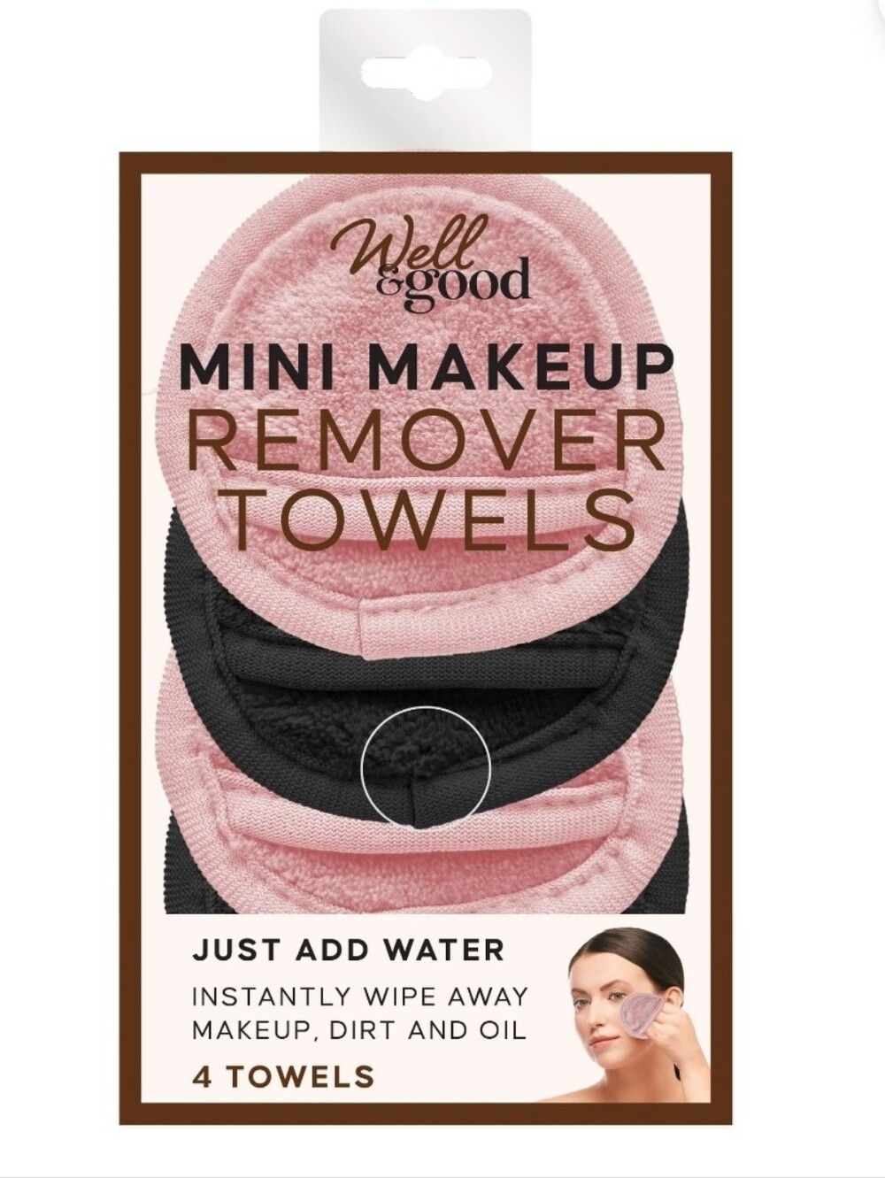 Well & Good Mini Makeup Remover Towels - Pink